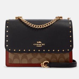 NWT Coach Klare Crossbody In Signature Canvas With Rivets